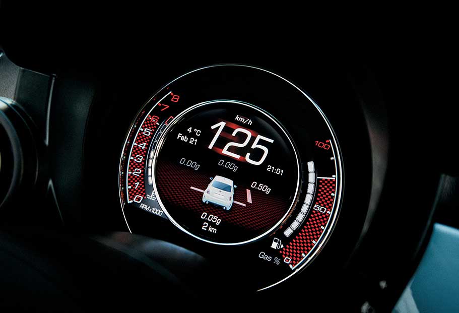 Abarth 595 tecnologia performante Quadro TFT